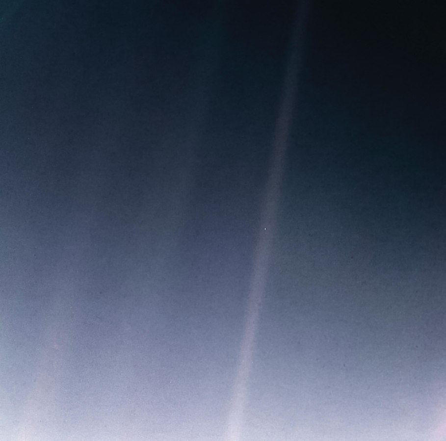 A bright dot in the middle of empty space